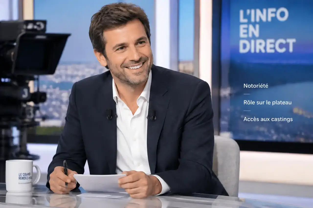 Animateur télé : notoriété, rôle sur le plateau et accès aux castings