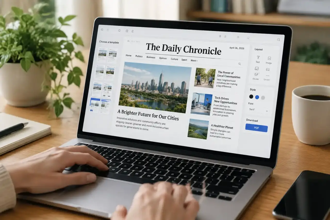 Un modèle de journal en ligne simplifie la création, de la mise en page au PDF imprimable