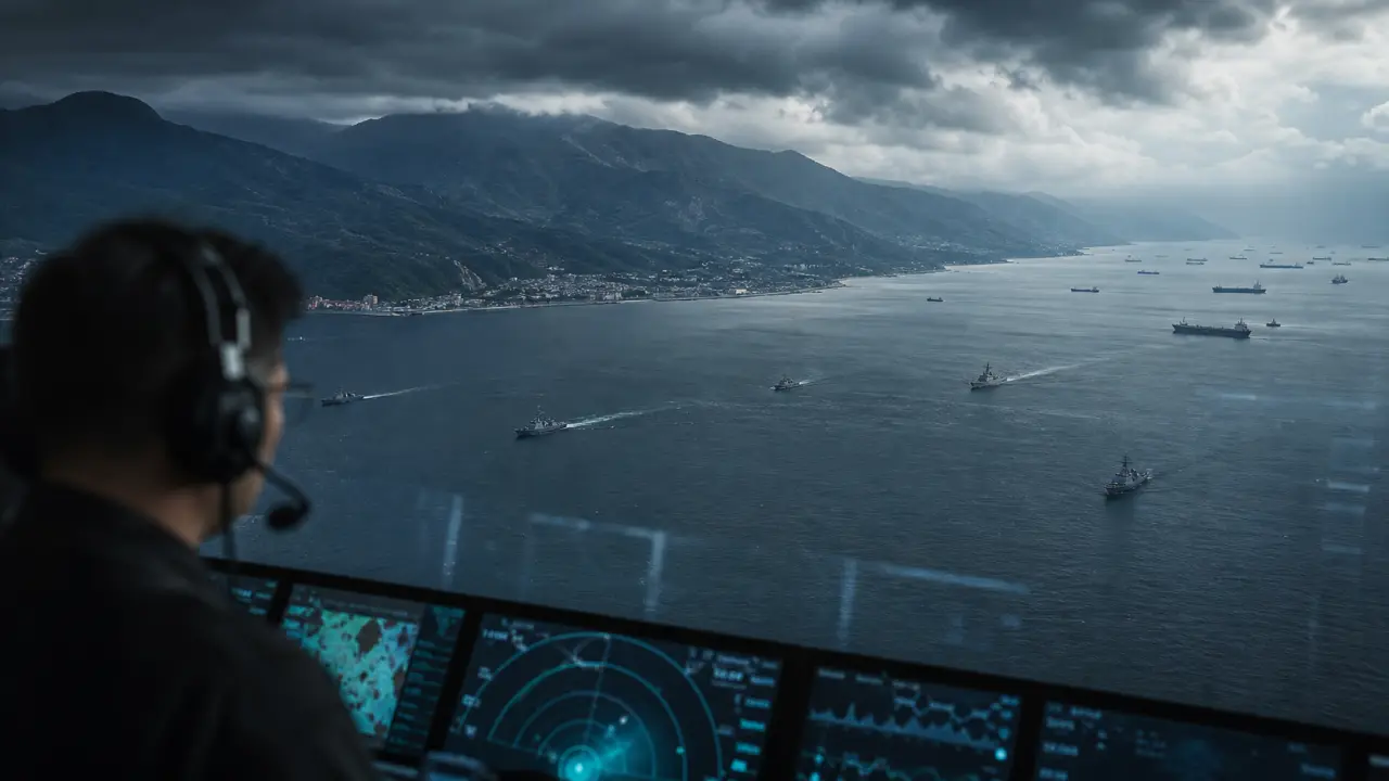 Photographie de presse illustrant les tensions géopolitiques autour de Taïwan