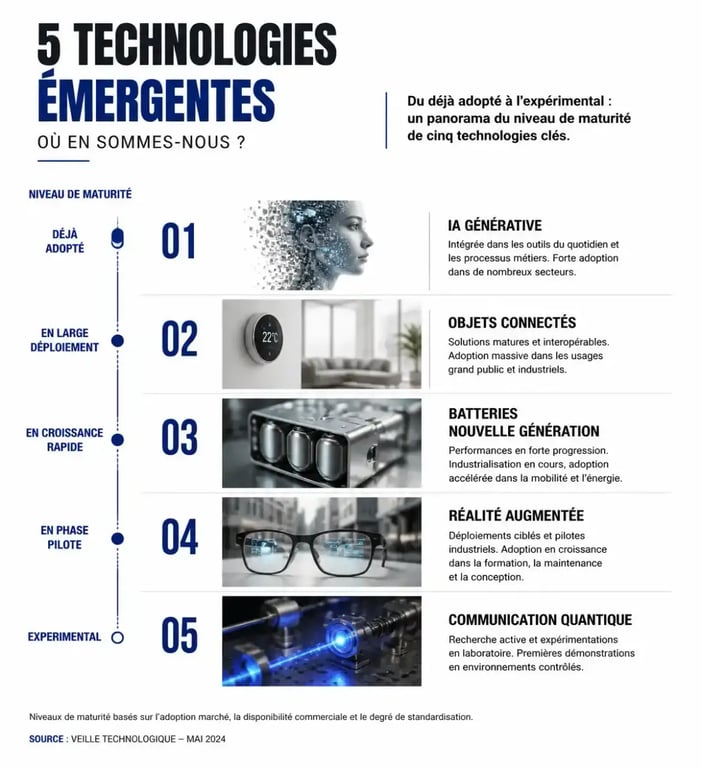 Infographie des tendances wikio.com tendances classées par niveau de maturité technologique